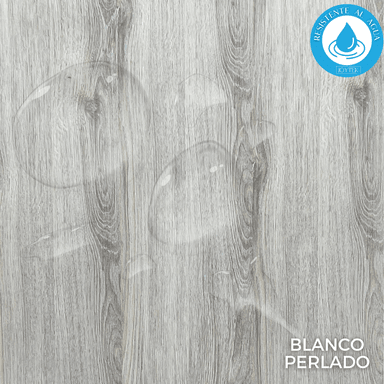 PISO FLOTANTE JOYTEK RESISTENTE AL AGUA 8 MM BLANCO PERLADO 122 CM X 20 CM 2.44 M2 - 1