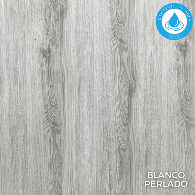 PISO FLOTANTE JOYTEK RESISTENTE AL AGUA 8 MM BLANCO PERLADO 122 CM X 20 CM 2.44 M2 - 2