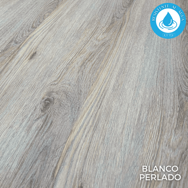 PISO FLOTANTE JOYTEK RESISTENTE AL AGUA 8 MM BLANCO PERLADO 122 CM X 20 CM 2.44 M2 - 3