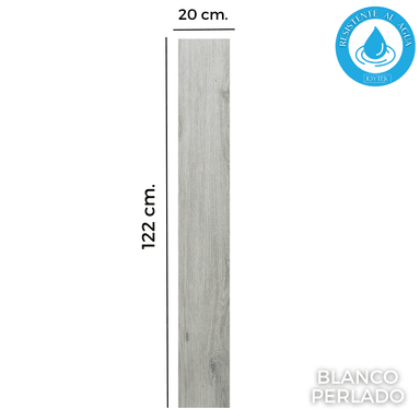 PISO FLOTANTE JOYTEK RESISTENTE AL AGUA 8 MM BLANCO PERLADO 122 CM X 20 CM 2.44 M2 - 4
