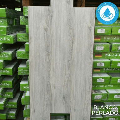 PISO FLOTANTE JOYTEK RESISTENTE AL AGUA 8 MM BLANCO PERLADO 122 CM X 20 CM 2.44 M2 - 5