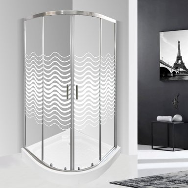 SHOWER 90X90 CURVO ELEGANT JOYTEK LÍNEAS CURVAS CON RECEPTÁCULO - 1