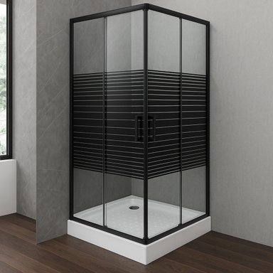SHOWER RECTO STRAVA NEGRO 90X90CM - 1