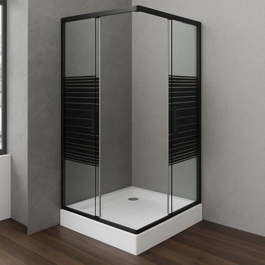 SHOWER RECTO STRAVA NEGRO 90X90CM - 3