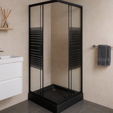 SHOWER RECTO STRAVA NEGRO 70X70X185CM - 2