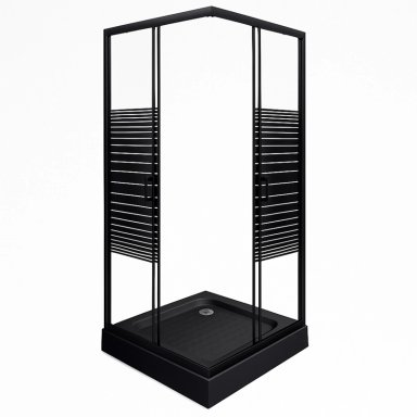 SHOWER RECTO STRAVA NEGRO 80X80CM (INCLUYE RECEPTACULO) - 4