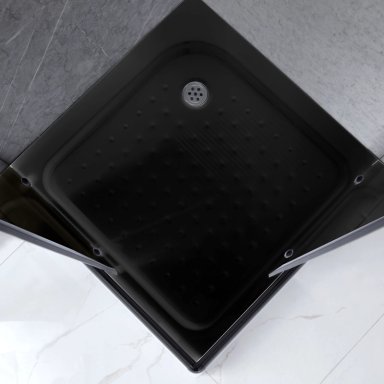 SHOWER RECTO STRAVA NEGRO 80X80CM (INCLUYE RECEPTACULO) - 6
