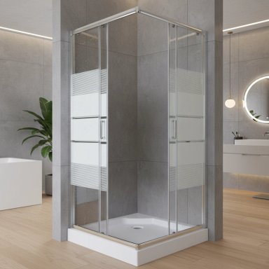 SHOWER DOOR JOYTEK RECTO STYLE BLANCO 80X80X198 CM (INCLUYE RECEPTACULO) - 5