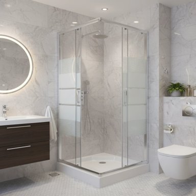SHOWER DOOR JOYTEK RECTO STYLE BLANCO 80X80X198 CM (INCLUYE RECEPTACULO) - 6