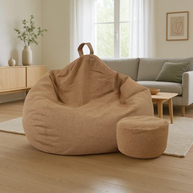 PUFF PERA DE LINO TALLA XL JOYTEK / 120X80CM MARRON - 1