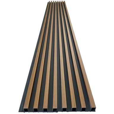 CAJA WALL PANEL PVC BICOLOR NEGRO CAFE  240X16 CM 3.84 M² (10 PANELES) - 2