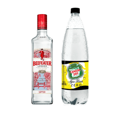 SET GIN BEEFEATER BOTELLA VIDRIO 750 CC + BEBIDA TÓNICA CANADA DRY ZERO 1500 CC - 1