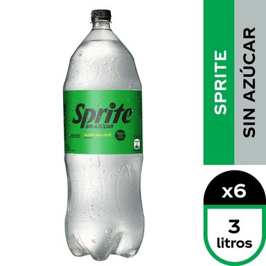 BEBIDAS MIXER SIN AZUCAR SPRITE BOTELLA VIDRIO 3000 CC 6 UN BEBIDA ZEROBEBIDA - 1