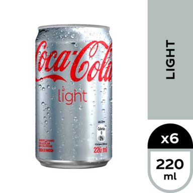 6X BEBIDA COCA COLA LIGHT LATA 220CC - 2
