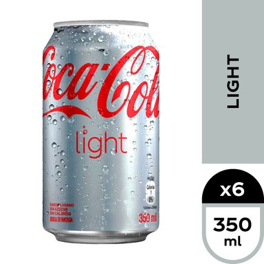 BEBIDAS MIXER COCA-COLA LATA 350 CC 6 UN BEBIDA COCA COLA LIGHT - 1