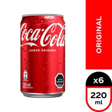 6X BEBIDA COCA COLA LATA 220CC - 1