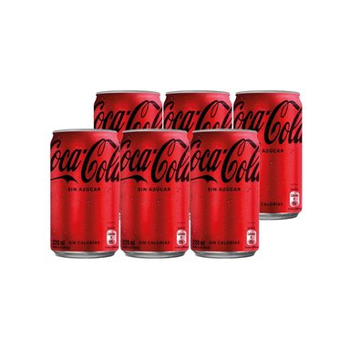 6X BEBIDA COCA COLA SIN AZUCAR LATA 220CC - 1