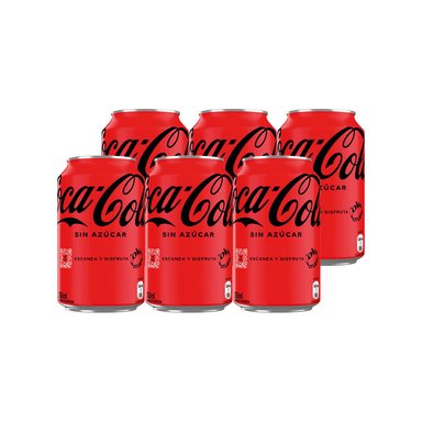 BEBIDAS MIXER SIN AZUCAR COCA-COLA LATA 350 CC 6 UN BEBIDA COCA COLA ZERO - 1