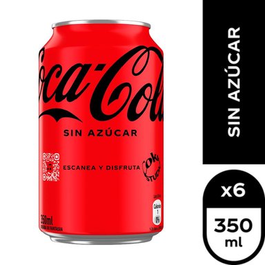 BEBIDAS MIXER SIN AZUCAR COCA-COLA LATA 350 CC 6 UN BEBIDA COCA COLA ZERO - 2