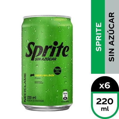 6X BEBIDA SPRITE SIN AZUCAR LATA 220CC - 1