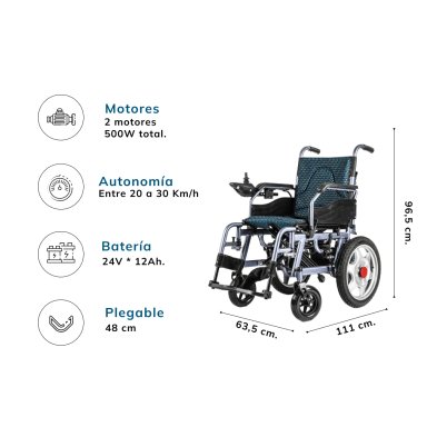 SILLA MEDICALTEC RUEDAS ELÉCTRICA 002C ALUMINIO - 5