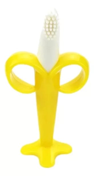 MORDEDOR CEPILLO SILICONA BEBÉ EN FORMA BANANA NEGRO - 3