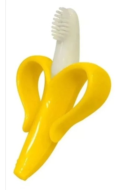 MORDEDOR CEPILLO SILICONA BEBÉ EN FORMA BANANA NEGRO - 5