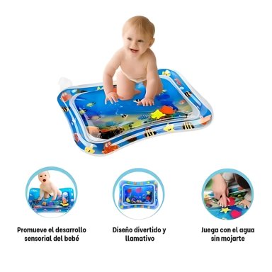 ALFOMBRA AGUA INFLABLE SENSORIAL TIPO MONTESSORI BEBÉ NEGRO - 3