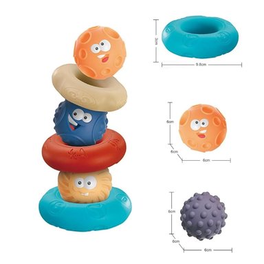 JENGA BEBE JUEGO APILABLE AROS Y PELOTA ROJO - 3
