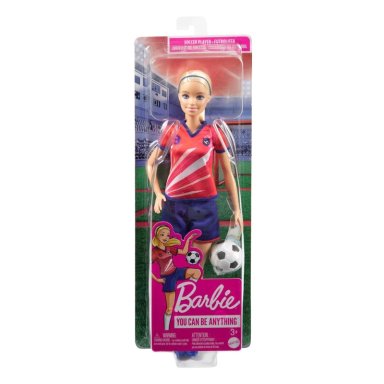 BARBIE PROFESIONES JUGADORA DE FUTBOL CAMISETA ROJA MATTEL - 3