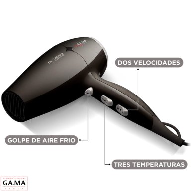 SECADOR DE PELO GAMA DIAMOND ST BK 220 ION 2300 WATTS | Negro - 4