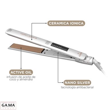 PLANCHA ALISADORA GAMA ELEGANCE LED COCONUT & ALMOND | Blanco - 3
