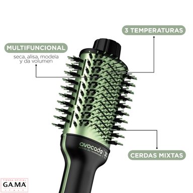 CEPILLO GAMA STYLISH AVOCADO 3D SECADOR VOLUMINIZADOR - 4
