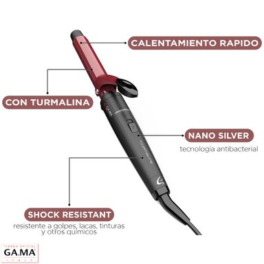 ONDULADOR RIZADOR GAMA TOURMALINE 19 MM ANTIFRIZZ BIVOLT | Negro - 3