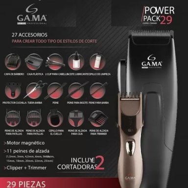CORTADORA DE PELOS CLIPPER + TRIMMER + MALETÍN 29 PIEZAS - 3