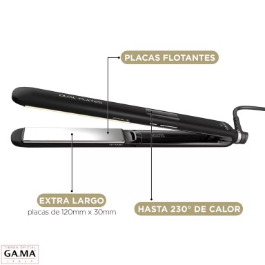 PLANCHA ALISADORA GAMA CP14 DUAL PLATES LED 4D TITANIO OZONO - 4