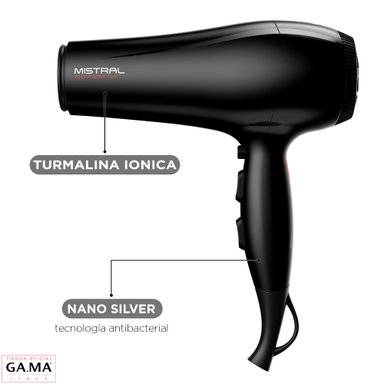 SECADOR DE PELO GAMA MISTRAL TOURMALINE ION 2200 WATTS - 3