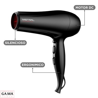 SECADOR DE PELO GAMA MISTRAL TOURMALINE ION 2200 WATTS - 6