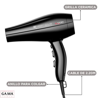 SECADOR PROFESIONAL GAMA DIVA CERAMIC ION 3D - 5