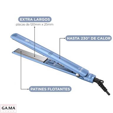 PLANCHA ALISADORA GAMA ELEGANCE BLUE TITANIO 3D ULTRA ION - 4