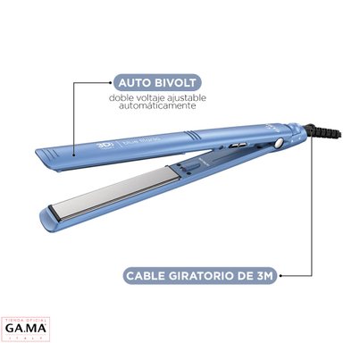 PLANCHA ALISADORA GAMA ELEGANCE BLUE TITANIO 3D ULTRA ION - 5