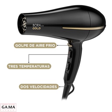 SECADOR DE PELO GAMA BORA ION GOLD CERAMIC ORO LIQUIDO - 4