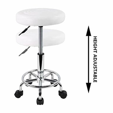 PISOS TABURETE ULTRA ESTÉTICA 2 CUERPOS BLANCO 5 RUEDAS RESISTENTE - 2