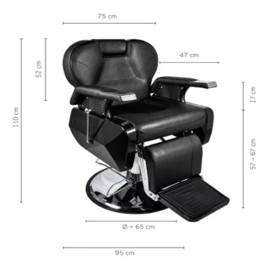 SILLA ACERO NEGRO BARBERIA PELUQUERIA PRO - 3