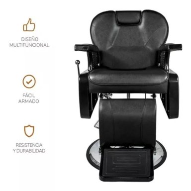SILLA ACERO NEGRO BARBERIA PELUQUERIA PRO - 8