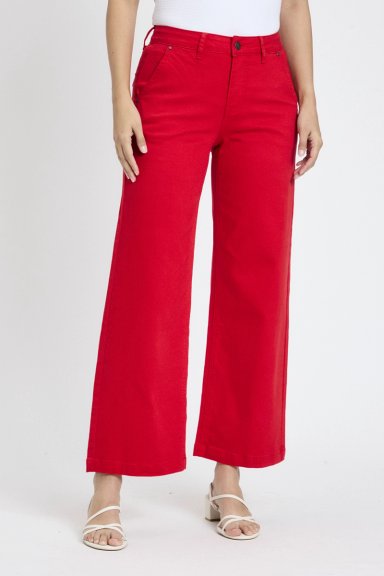 JEAN ALGODÓN MUJER ASH ROJO LISO - 2