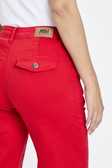 JEAN ALGODÓN MUJER ASH ROJO LISO - 4