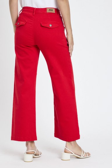JEAN ALGODÓN MUJER ASH ROJO LISO - 5