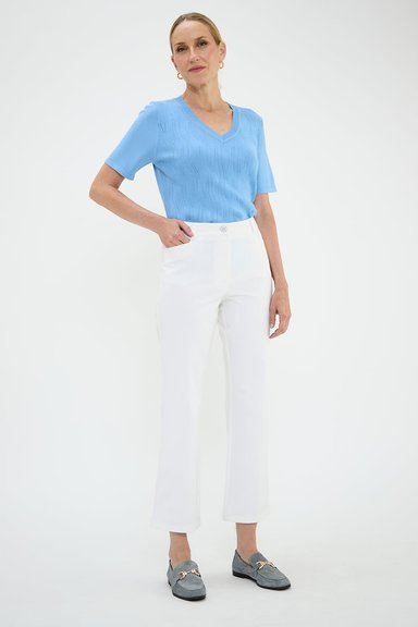 PANTALÓN ALGODÓN MUJER MA GRIFFE BLANCO RECTO - 1