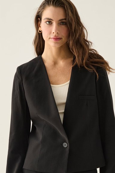 BLAZER MUJER ASH NEGRO LISO - 1